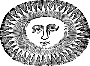 Illustration vectorielle soleil ovale
