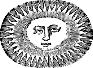 Soare de formă ovală vector illustration