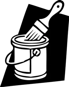 Paint can and brush vector image