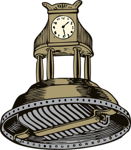 Self winding clock vector illustration
