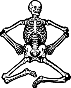 Grafica vettoriale scheletro seduto