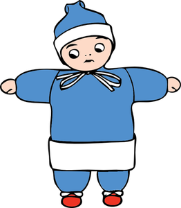 Child in winter clothes vector image