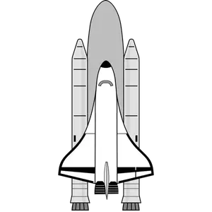 Space shuttle ready to take off vector drawing