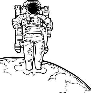 Spacewalk vector illustration