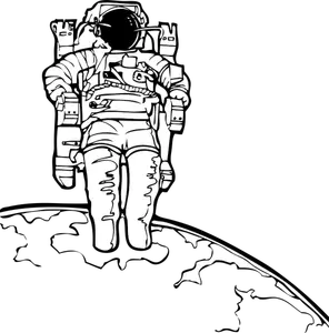 Illustration de vecteur de sortie dans l'espace