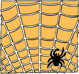 Vecteur, dessin d'araignée sur une toile d'araignée