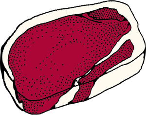 Une illustration de vecteur de steak cru round top