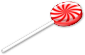 Vector image of red and white lollipop