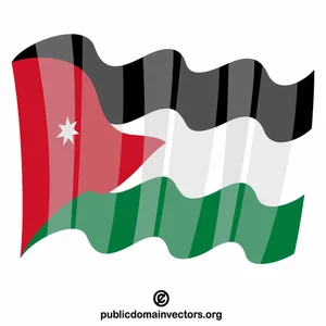 Waving flag of Jordan