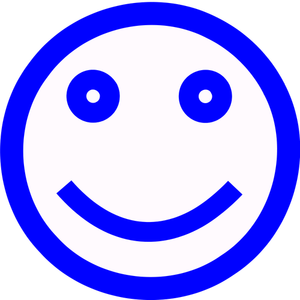 Immagine vettoriale faccia di smiley blu