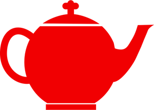 Czerwony sylwetka wektor clipart o dzbanek do herbaty