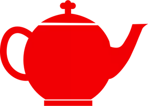 Roşu silueta vector miniaturi de oală de ceai