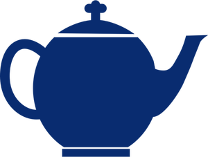 Imagen vectorial de silueta azul de tetera