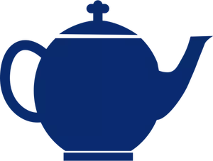 Blauwe silhouet vector afbeelding van theepot