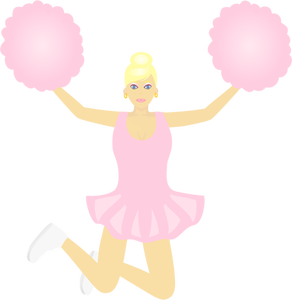 Vector illustration of dancing cheerleader girl
