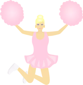 Illustration vectorielle de danse fille pom-pom girl