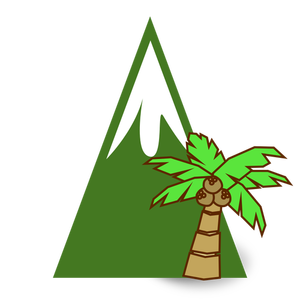 Mountain and palm tree