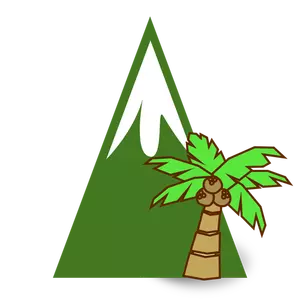 Mountain and palm tree