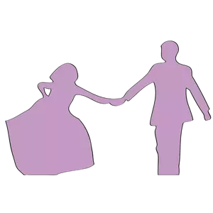 Just married silhouette vector image
