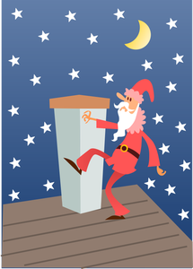 Santa Claus on the roof vector