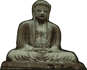 Vector Illustrasjon av statuen av Buddha