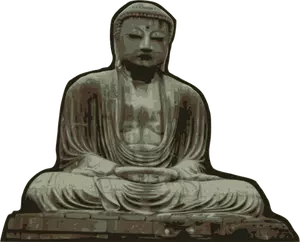 Vector illustration of statue of Buddha