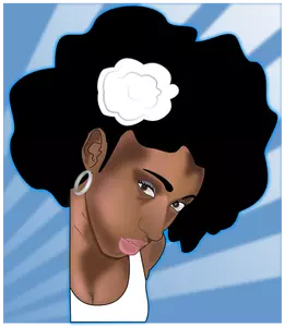 Vektor ClipArt-bilder av svart kvinna med en Afro-frisyr