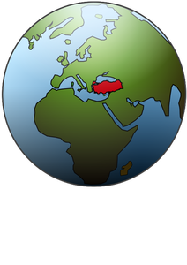 Turkey location on globe vector illustration