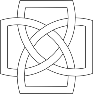 Illustrazione di semplice quadrato a forma di disegno del trifoglio irlandese