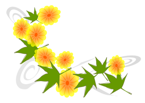 पीले फूलों और हरी पत्तियां वेक्टर छवि