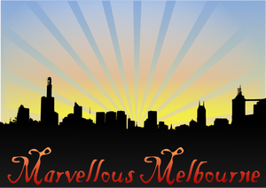 Marvellous Melbourne skyline background vector image