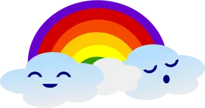 Söt molnen med rainbow vektorbild