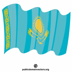 Waving flag of Kazakhstan