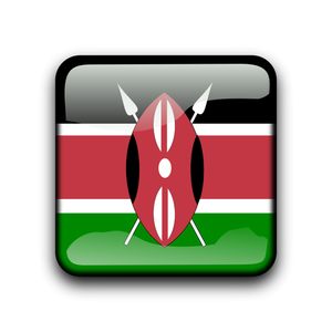 Kenyan vector flag button