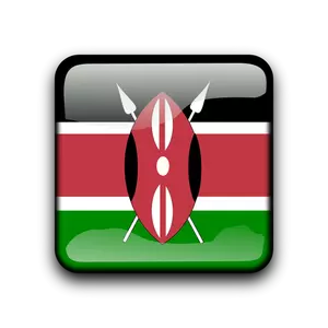 ケニアのベクトル フラグ ボタン