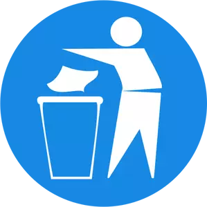Kaste søppel i bin symbol vector illustrasjon