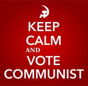Zachovejte klid a hlasovat komunistické znamení vektorový obrázek