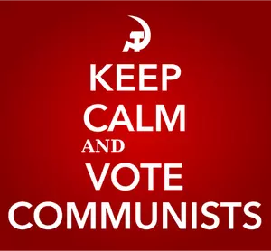 Behåll lugnet och rösta kommunisterna underteckna vektorbild
