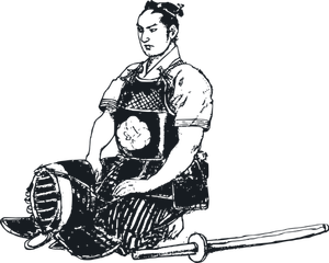 Dibujo vectorial de hombre de Kendo