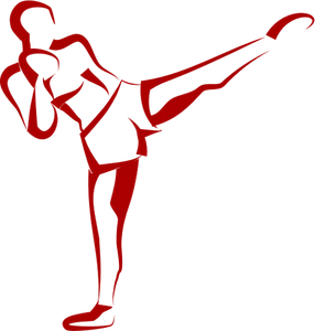 Kick boxer vektorbild