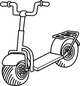 Immagine di linea arte vettoriale di kick scooter