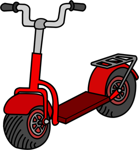 Illustration vectorielle de rouge kick scooter