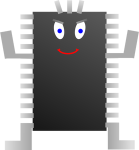 Computer processor karakter vector afbeelding