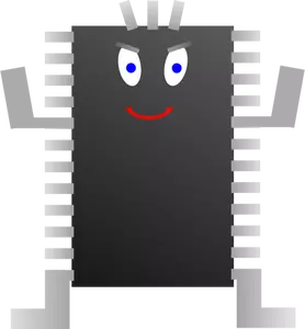 Imagem de vetor de personagem de processador de computador