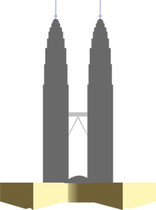 Petronas Twin Towers silhouet vector tekening