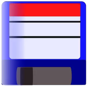 Grafika wektorowa ikona niebieski oznakowanych dyskietki
