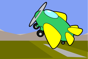 Gráficos de vector de dibujos animados de ascendentes avión