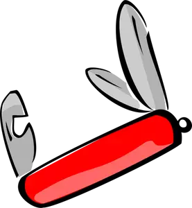 Röd Swiss army knife vektor ClipArt