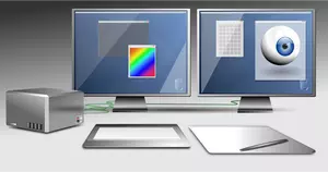 Graphic workstation vector image