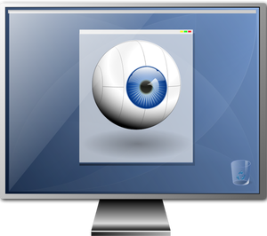 Monitor a schermo piatto acceso ClipArt vettoriali